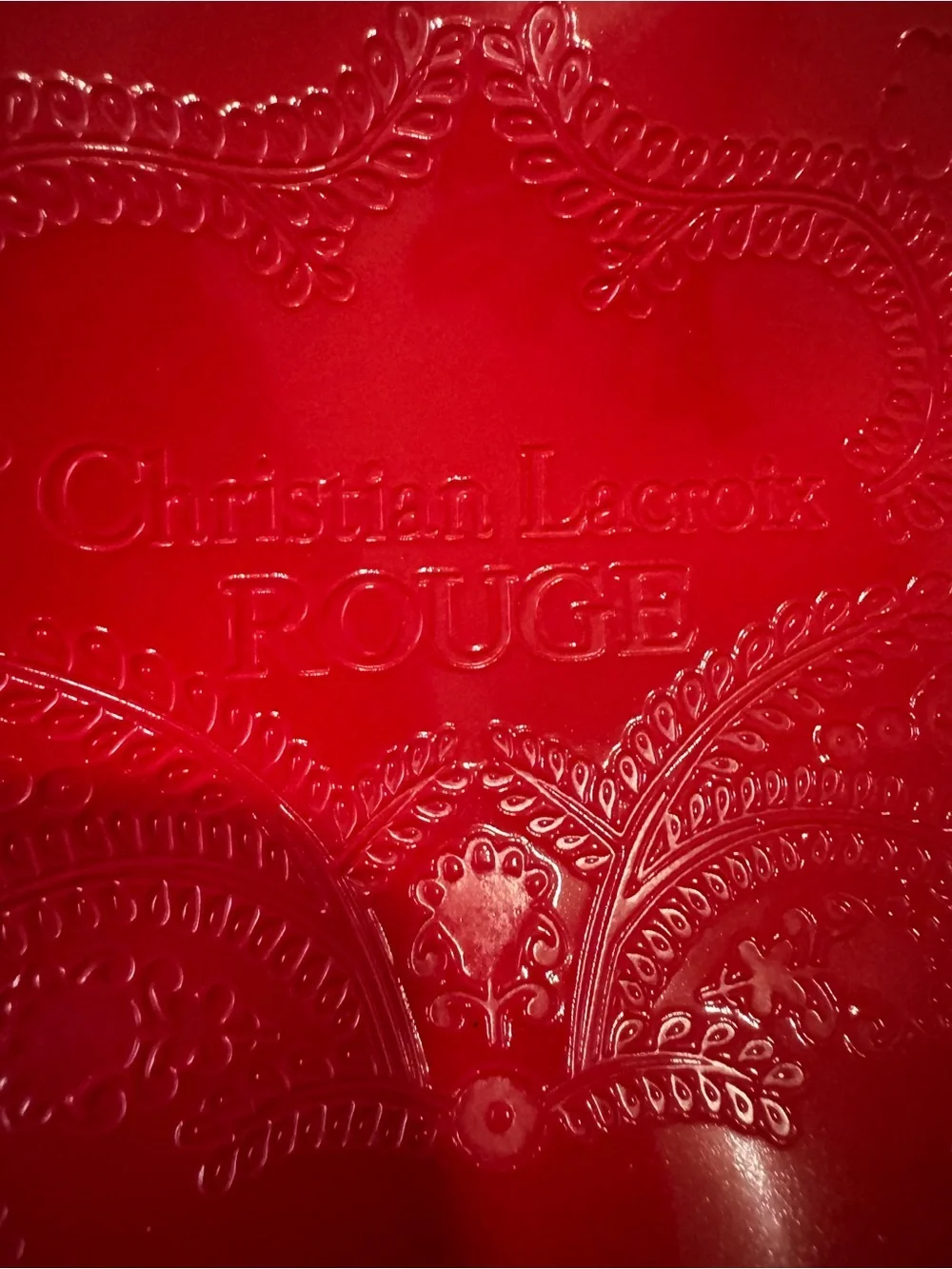 Christian Lacroix Rouge Red Patent Cosmetic Makeup Bag Travel Pouch for Avon